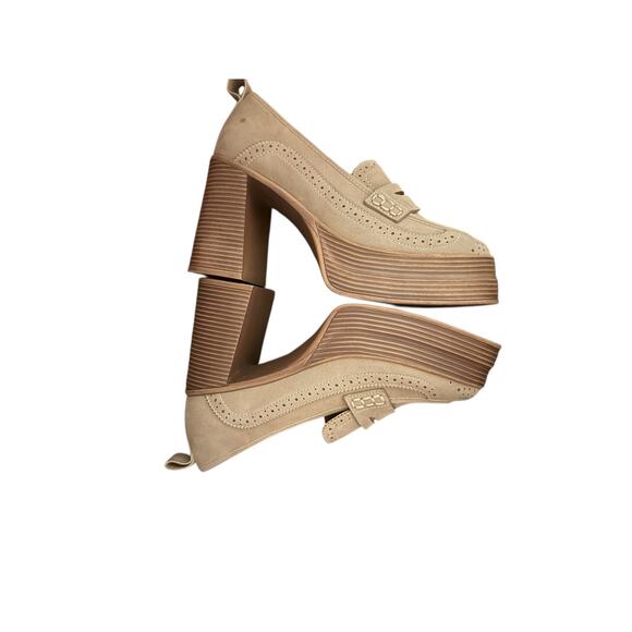 MIA Nissa Sand Women's Chunky Lug Sole Platform Heel Loafer 7  Neutral Boho - Picture 2 of 5